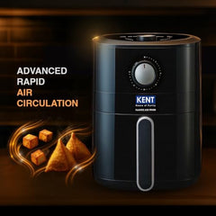 KENT Digital Air Fryer 5L | 1400W | Bake, Grill & Roast | Up to 80% Less Oil Usage | 8 Preset Menu | Rapid Heat Circulation | Digital Display & Touch Control Panel | Glass Window with in built Light