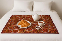 Homerz Premium Bed Server Food Mat Reversible Bed Server, Mattress Protector for Home | Food Mat for Kids, Size 36x36 inch, Double Side use Kitchen, Cupboard, Drawer, Wardrobe (Brown Lotus New)