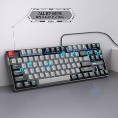 MageGee 75% Mechanical Gaming Keyboard with Brown Switch, LED White Backlit Keyboard, 87 Keys Compact TKL Wired Computer Keyboard for Windows Laptop PC Gamer - Retro Grey/White