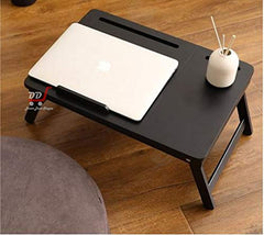 DDS Dream Decor Shoppee Wood Portable Multipurpose Laptop Table Adjustable Height with 1 Drawer (Black)