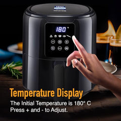 KENT Digital Air Fryer 5L | 1400W | Bake, Grill & Roast | Up to 80% Less Oil Usage | 8 Preset Menu | Rapid Heat Circulation | Digital Display & Touch Control Panel | Glass Window with in built Light