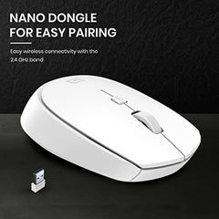Portronics Toad 23 Wireless Optical Mouse with 2.4GHz, USB Nano Dongle, Optical Orientation, Click Wheel, Adjustable DPI(Pink)