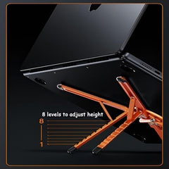 EDNITA ( 2Pcs Mini Laptop Stand for Desk | Portable Metal PC Desk Stand, Aluminium Cooling Pad Mini Clip Compatible with MacBook Apple Laptop, Lenovo, Dell, Hp, Acer & Other Laptops (Black)