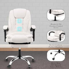 Casa Haus Italia Premium Leatherette Office Chair for Work | Boss Chair, Ergonomic Executive, Luxurious Cushioned Arms & Seat, 2 Point Back Massager, Heavy Duty Metal Base (Burgundy)