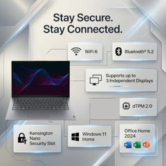 Lenovo Smartchoice V14, Intel Core i3-1315U, 16GB RAM, 512GB SSD, FHD 14” (35.56cm), Windows 11 Home, Office 2024, Luna Grey, 1.37Kg, 83HDA05JIG, 250 Nits, 1Y Onsite Warranty, Laptop