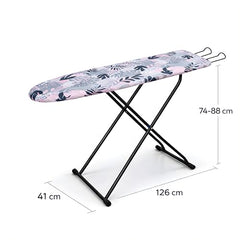 VIN KRAFT Premium Wooden Ironing Board/Table with Iron Holder, Foldable & Adjustable | Heat-Resistant Cover, Non-Slip Feet (120 x 41 Cm, Black - Debra)