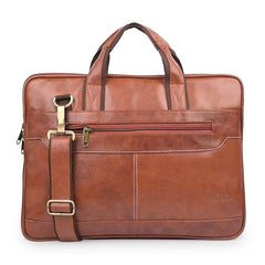 ADISA Laptop Bag for Men - Faux Leather Office Messenger Briefcase with Laptop Compartment for Work, Business, Corporate & Professional Use (LB6050)