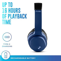 URBN Thump 550 Bluetooth 5.4 Wireless On Ear Headphone | HD Sound | Deep Bass | in-Built Mic | Type-C Charging | Foldable | Aux | Micro SD Card | 1 Year Replacement Warranty (Camo)