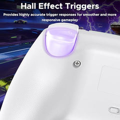 Ant Esports GP400 RGB 3-Mode Wireless Gaming Controller,1000Hz HallSense Precision Joysticks|PC,PS4,Android, iOS, Steam Deck & Switch |Bluetooth & 2.4GHz Wireless| Dual Vibration |Motion Control|White