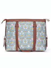 ZOUK Office Bag | Stylish Bags for Office Use | Laptop Bag 15.6 inch | Stylish Tote for Office Use | Purse for Women | Vegan Leather Handbag | Daily & Travel Use | Multicolor Mandala Print