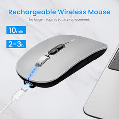 Verilux® Transparent Wireless Bluetooth Mouse with 2.4G USB-C & Bluetooth | [Battery Level Visible] Mouse for Laptop Wireless with 1600DPI Ergonomic Silent for Laptop Wireless, PC, iPad, IOS, Orange