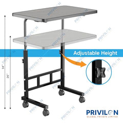 PRIVILON INNOVATION Office Table for Home/Writing Desk for Office/Folding Table for School/Folding Study Table/Work Table - Multipurpose Hight Ajustable Table Hardware (Black Hight Ajustable)