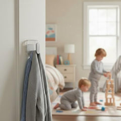 SIGNAMIO 6 Hook Shelf Adhesive Strip Wall Hanging Sticky Hook Black