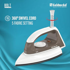 Goldmedal Glide 1100W Dry Iron | Non-stick Weilburger Premium