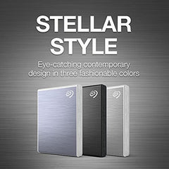 Seagate One Touch 2 TB External SSD up to 1030 Mb/s, for Windows and Mac, with Android App, 3 yr Data Recovery Services, Portable Solid State Drive Black (STKG2000400)