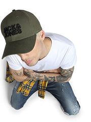 JACK & JONES Men Cotton Cap (12204480_Forest Green_ONE)