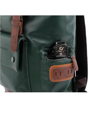 FUR JADEN Vegan Leather Anti Theft Design Casual Laptop Backpack with 15.6 Inch Laptop Pocket