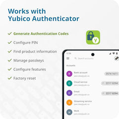 Yubico YubiKey 5 Nano Two Factor Authentication Security Key - Black - USB-A
