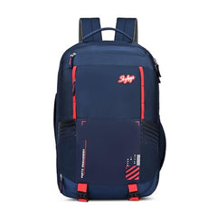 Skybags Porto Spacious 40L Weekender Backpack, 2 Compartments, Black-Blue | Laptop Compatible (Upto 17"), Front & Shoe Compartments, Padded Handles, Travel/ Office Bag, Unisex, 1-Year Global Warranty