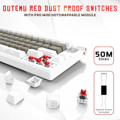 EvoFox Ronin Wired Mechanical Gaming Keyboard, 9 Layer Structure, Gasket Mount, 2 Layer Sound Dampening, 75% Layout, Red Switches, Hot Swappable, Per-Key RGB, nKey Rollover, Windows Software-Black