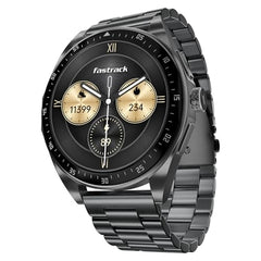Fastrack MYND 1.93” AMOLED Display Smart Watch for Men & Women with AI Watch Faces,AI Chat,Offline Voice Commands,Curved Metallic Design,Functional Crown,BT Calling, Health Suite,100+ multisport modes