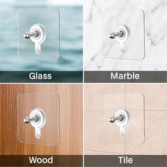 SIGNAMIO 6 Hook Shelf Adhesive Strip Wall Hanging Sticky Hook Black