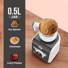 ULTRA Stealth neo MixerGrinder,750W,AISI304 Food Grade SS Jars &Blades,Serrated Stainless Steel Blades,Lesser noise,ABS Body,3Jars Small (0.5L),Medium (0.8L), Large(1.5L), 5Year Motor Warranty