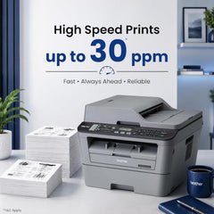 Brother MFC L2701DW WiFi Auto Duplex Laser Printer with 30 PPM Print Speed, Multifunction Print Scan Copy Fax, Automatic Document Feeder, 2 in 1 ID Copy Button, 2-line LCD Display, 250 Sheets Tray