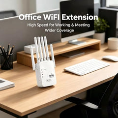 HIKwifi GIANAC 1200 Mbps Dual Band WiFi Extender with Ethernet Port, WiFi Repeater Dual Booster 2.4GHz and 5GHz, Wireless Internet Range Extender, Supports Up to 80 Devices for Home & Office