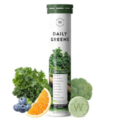 Wellbeing Nutrition Daily Greens | Wholefood Multivitamins with Vitamin C, Zinc, B6 for Immunity & Detox with Organic Certified Plant Superfoods & Antioxidants (15 Effervescent Tablets) Pack of 2