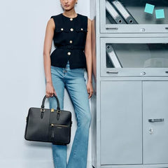 Miraggio Laptop Messenger Bag For Women Office Use With Sling & Top Handle