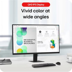 LG 27U631A 27 Inch (68.47 cm) QHD (2560x1440) IPS PC Monitor with HDR10, Flicker Safe, HDMI, DP, HP Output USB-C (15W PD), 100Hz 5ms (GtG), Tilt Adjustable, 3-Side Virtually Borderless Design sRGB 99%
