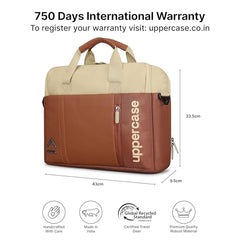 uppercase Omega 02 Pro Messenger Bag 15.6" Laptop Bag 14L Steel Blue | For Men & Women 3 Compartments Fits MacBook & Tablet Padded Scratch Proof Detachable Strap Front Zipper Pocket Trolley Sleeve