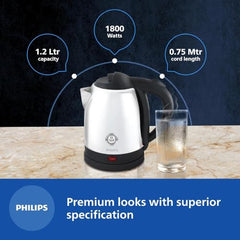 Philips HD9373/00 1.5L Capacity | 25% thicker body for longer life, triple safe auto cut off