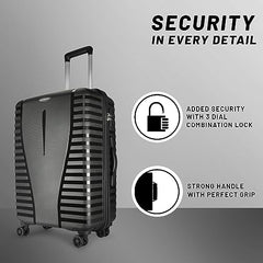Aristocrat Airpro Set of 3 (Cabin+Medium+Large) Trolley Bags, Jet Black