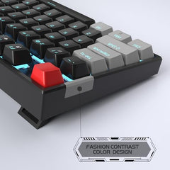 MageGee 75% Mechanical Gaming Keyboard with Brown Switch, LED White Backlit Keyboard, 87 Keys Compact TKL Wired Computer Keyboard for Windows Laptop PC Gamer - Retro Grey/White