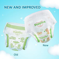 Amazon Brand - Supples Premium Baby Diaper Pants | 84 Baby Diapers | XXL | 15-25 Kg | 42 x 3 Packs | 12 Hrs Absorption | Cushiony Cotton Soft Fabric | Phthalates-Free | Triple Leak Guard
