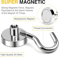 DIYMAG Magnetic Hooks 15pcs 30lbs Cruise Essentials 2026 Magnet Hook | Neodymium Heavy Duty Strong Magnets Hanging Ship Cabins Refrigerator Fridge Classroom Beach Vacation Kitchen Grills Home Tool
