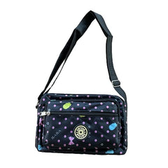 MOMISY Mobile Messenger Bag Ladies Nylon Shoulder Cross Body Long Strap Purse for Women Girls-Pink Polka