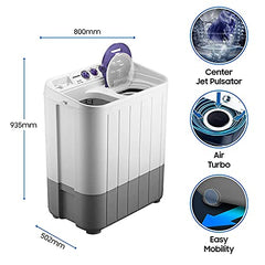Samsung 7 kg, 5 star, Semi Automatic Top Load Washing Machine (WT70M3000UU/TL, Air Turbo Drying, LIGHT GRAY, 5 Year Warranty on Wash Motor)