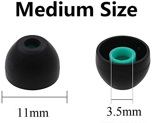 Syga Silicone Earbuds Tips for Sony XBA, MDR, Senhai and UE Series in-Ear Earphone Headsets, Hybrid Eartips, Original Colombian Brother Earmuffs Headphone (Medium(11mm and 3.5mm Diameter), Black)