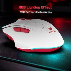 EvoFox Shadow X Pro Wireless Gaming Mouse Tri-Mode Rechargeable | BT, USB 2.4G & Wired, S203 Sensor, 1000Hz Polling Rate, 6400 DPI, RGB Lighting, 6 Programmable Buttons, Software Support