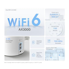 TP-Link Deco X50-PoE(1-Pack) AX3000 Whole Home Mesh WiFi 6 System with PoE Router | Seamless AI | HomeShield | 3000 Mbps Wireless Dual Band | Multi-Gig 2.5 Gbps