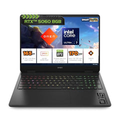 HP Omen Smartchoice, Intel Core Ultra 7 255H, 8GB RTX 5060, 24GB DDR5(Upgradeable) 1TB SSD, 2K, 165Hz, 3ms, IPS, 16''/40.6cm, Win11, M365*Office24, Shadow Black, 2.43kg, am0238tx, RGB Gaming Laptop