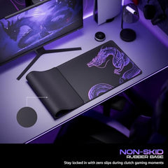 daWg KeyMat R1 Esports Gaming Mouse Pad, 800 x 300 mm, 4mm Thickness Extended Desk Mat, Anti-Fray Stitching, Anti-Skid Rubber Base, Pro-Grade Tracking Surface, High-Velocity Glide (Dragon)