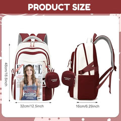 TS WITH TECHSUN College Laptop Backpack for Women & Teens with Zipper Pouch | School Bag for Girls 13-14 Years | 18 Inch Book Backpack | Travel School Bag, Tuition, Coaching (CAPYBARA - BROWN)