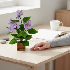 fancymart Artificial Flower Plant Home Décor with Small Size Pot | Pack of 2 | Plant Hanging for Home Decor | Office Decor (DESIGN-01)