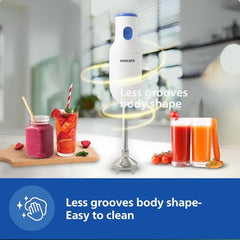 PHILIPS HL1683/00 Hand Blender, 300W Motor, Rust free steel arm | Easy single trigger operation | Specially designed blades | Wall bracket for easy storage, Blue-White