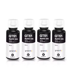 Compatible Inkjet Refill Ink for HP Ink Tank GT51 GT52 Series Replacement Ink for HP 310,315,319,410,415,419,450,510,550,610,GT5810 GT5820,GT5811 Printer (Color Set (BK-70ml 2pc /CMY-70ml))