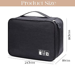 House of Quirk Electronics Accessories Organizer Bag, Universal Carry Travel Gadget Bag for Cables, Plug and More, Perfect Size Fits for Pad Phone Charger Hard Disk (Sky Blue)